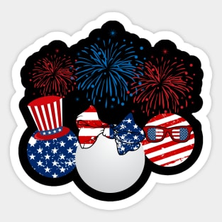 Ping Pong American Flag Fireworks Sticker